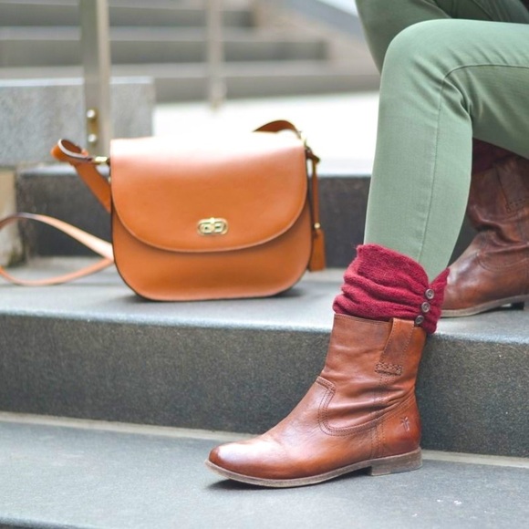 $360 Frye Anna Short Dark Brown Genuine Leather Pull On Comfy Daily Ankle Boots - Picture 5 of 13